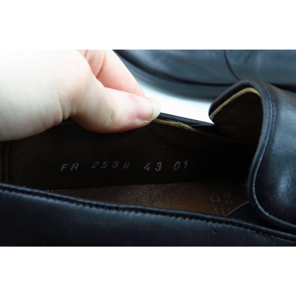 724 Forex Shoes Sz 43 M Almond‎ Toe Black Loafer Leather Men 2538 main image 4